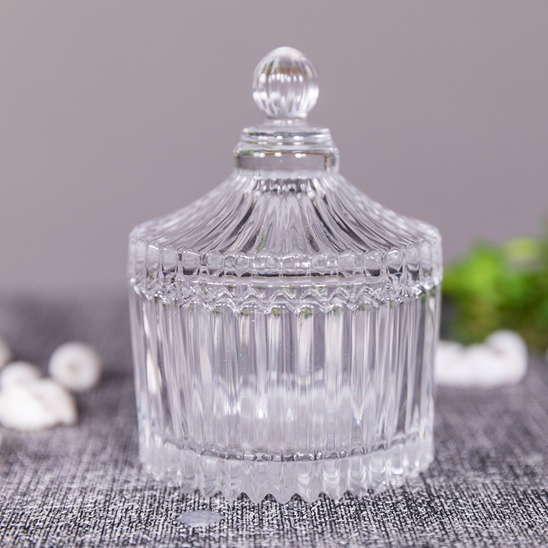 Provide free candle holder samples Customized Wholesale candle supplier high quality glass candle holder with lid for wedding and events decoration 